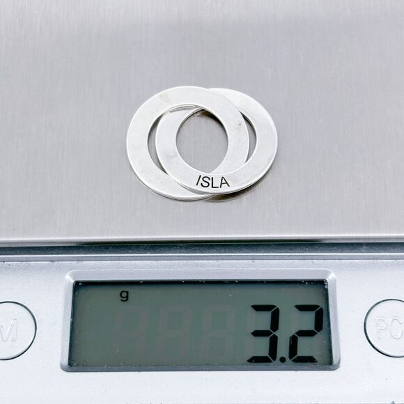 Vintage Sterling Silver 925 Double Linked Name Rings "Isla" "Lachlan" Pendant - Picture 6 of 6